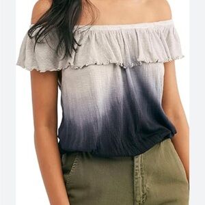 Free People Ruffled Ombre Blouse